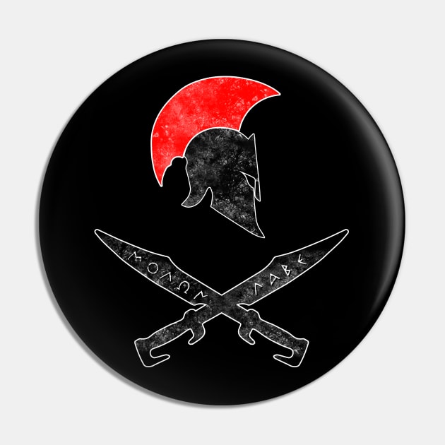 Spartan Helmet and Swords Pin by Scar