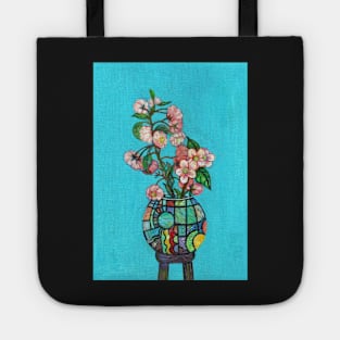 Flowers in a Vase series, Blossom in a Stained Glass Vase Tote