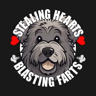 Funny Bouvier des Flandres Stealing Hearts Blasting Farts Dog Cute Puppy T-Shirt