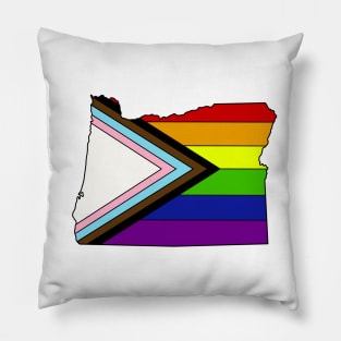 Progress pride flag -Oregon Pillow