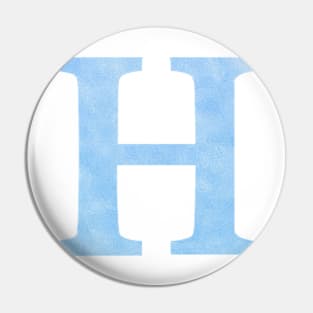 The Letter H Blue Metallic Design Pin