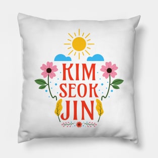 Kim Seokjin - Floral BTS Army Member Jin Kim Seok-jin - Sunny Spring Pillow