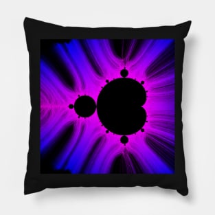 Blue Magenta Kirlian Mandelbrot Pillow