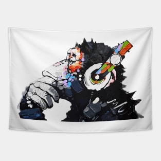 Banksy Music Monkey Tapestry