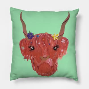 Highland Flower Cow Face Pillow