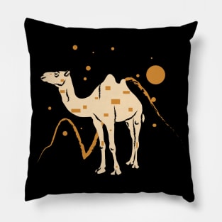 Camel and Desert at Night Pillow
