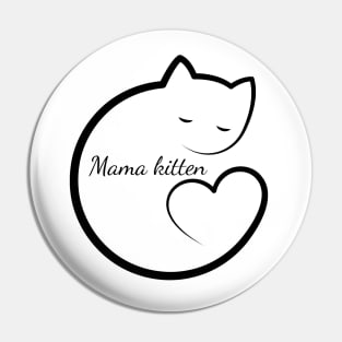 Mama kitten mini heart Pin