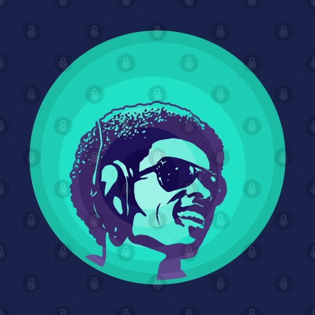 Stevie Wonder (Blue) by PlaidDesign