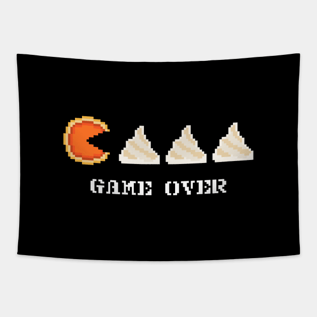 Pumpkin Pie Video Game Funny Happy Thanksgiving Tapestry by BUBLTEES