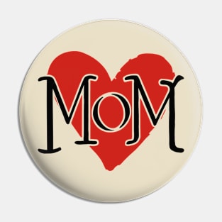 Red Heart of Mom Love Pin