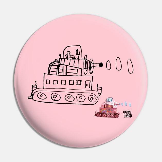 Bubble Machine Tank / Black Outline Pin by Things I Have Drawn