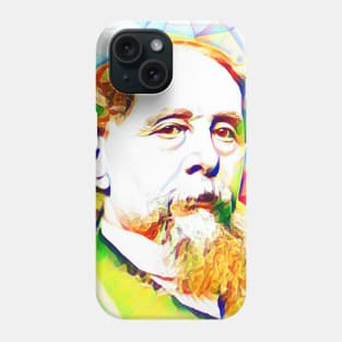 Charles Dickens Colourful Portrait | charlles dickens artwork 12 Phone Case