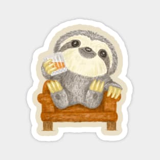 Sloths drinking alcohol Magnet