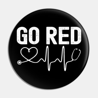 Go Red Heart Disease American Heart Health Awareness Month Pin