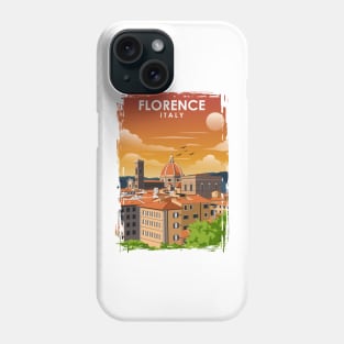 Florence Italy Tuscany Vintage Minimal Retro Travel Poster Phone Case