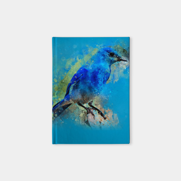 Blue Bird Water Color Portrait Blue Birds Notebook Teepublic