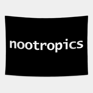 Nootropics Text in White Minimal Typography Tapestry