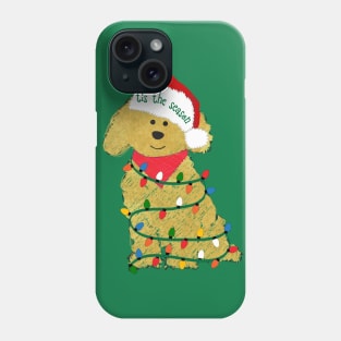 Goldendoodle  Decorated with Christmas Lights Phone Case