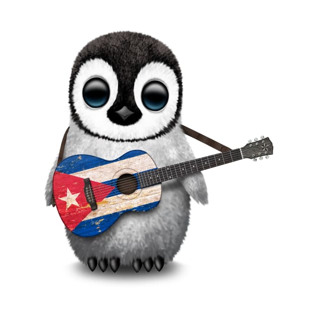 Baby Penguin Playing Cuban Flag Guitar by jeffbartels