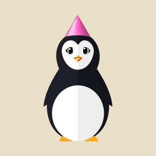 funny penguin in a party hat T-Shirt