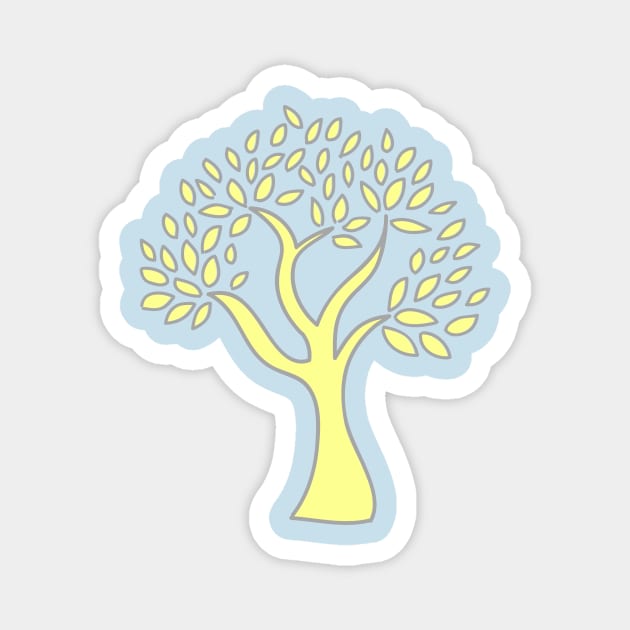 yellow bright bold tree Magnet by brighter bolder louder