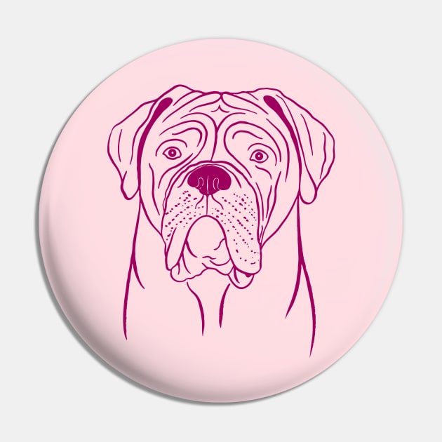 Dogue de Bordeaux (Pink and Berry) Pin by illucalliart