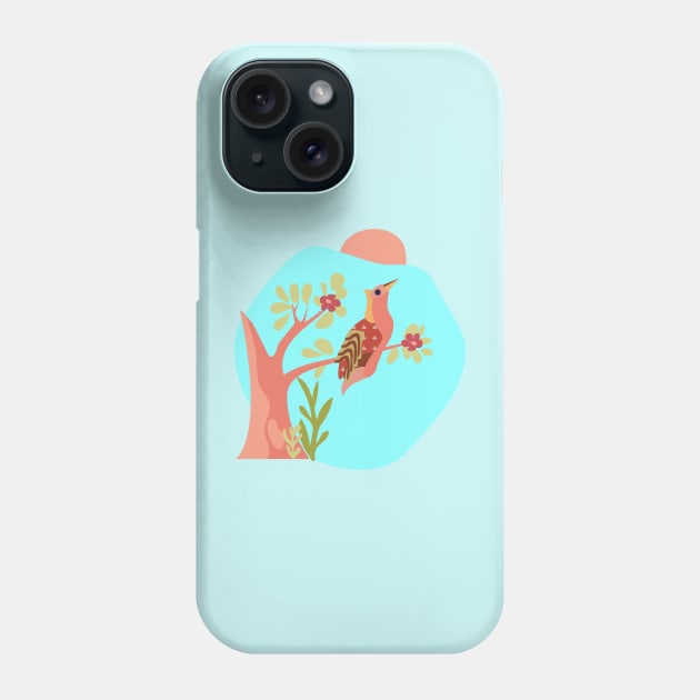 Exotic Jungle Bird Perched on Tree Phone Case by oknoki