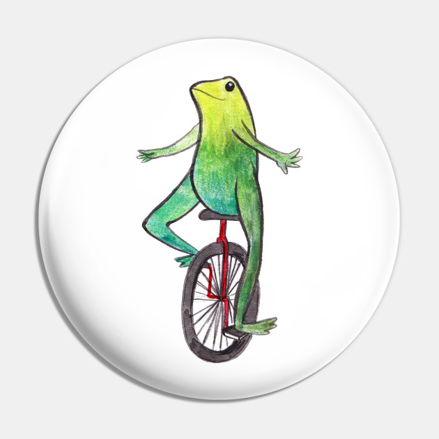 Dat Boi Watercolor Unicycle Frog Dat Boi Meme Pin TeePublic