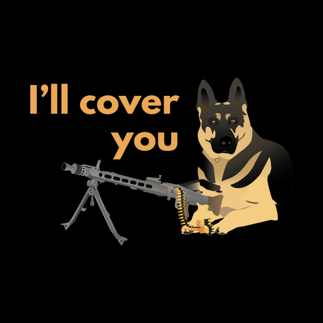 German Shepherd Dog with a Machine Gun by NorseTech