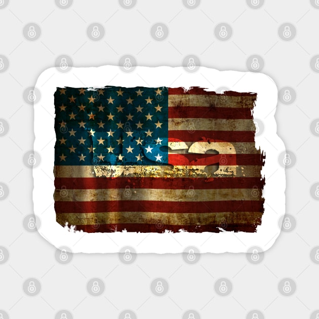 USA / Grunged Flag Magnet by pASob