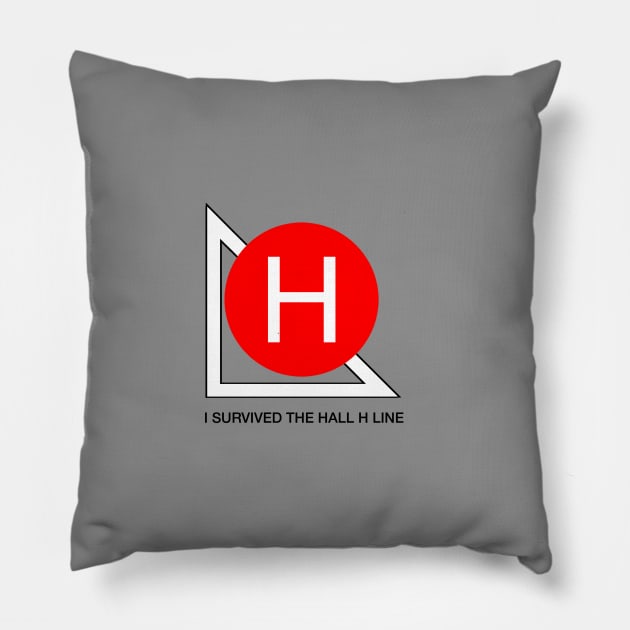 Basic Hall H - I Survived the Hall H Line Outlined Pillow by Nightwing Futures