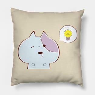 Zombie Cat with an Idea! Pillow