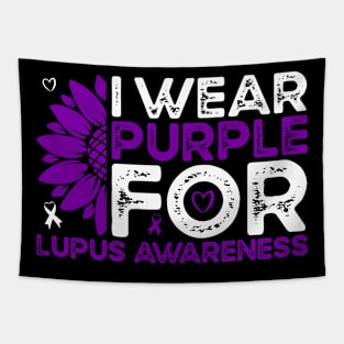 Lupus Awareness I Wear Purple for Lupus Sunflower Tapestry