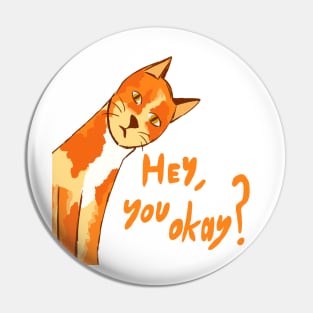 Concerned orange cat Pin