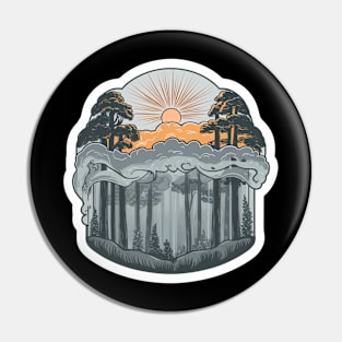 Mystic Forest: Sunrise Among the Trees Pin