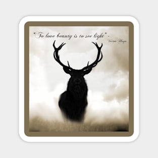 Stag in the light Quote Magnet