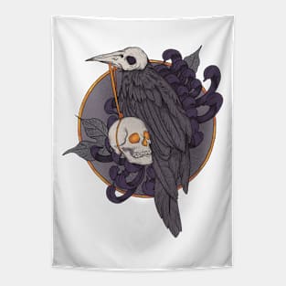 Crow skull Tapestry