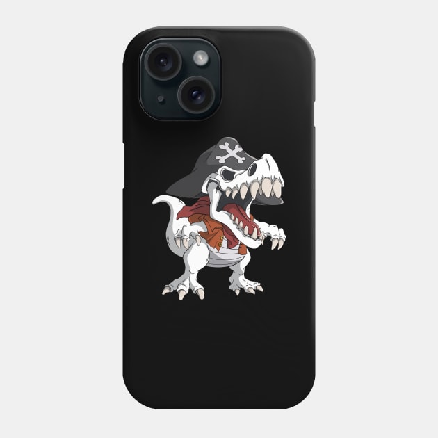 T-Rex In Pirate Costume Dinosaur Kids Phone Case by Foxxy Merch