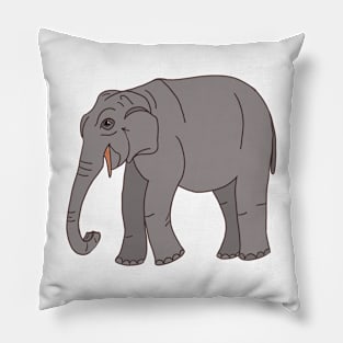 Sri Lankan Asian Elephant - Male - Cartoon Pillow