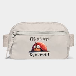 Introverted snail Get on out and Shell-ebrate! silly pun Bag