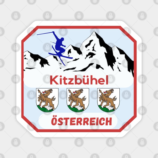 Kitzbühel, Austria' Magnet by Papilio Art