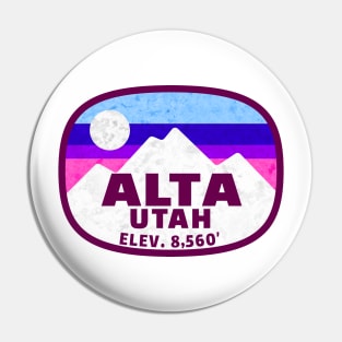 Skiing Alta Utah Ski Pin