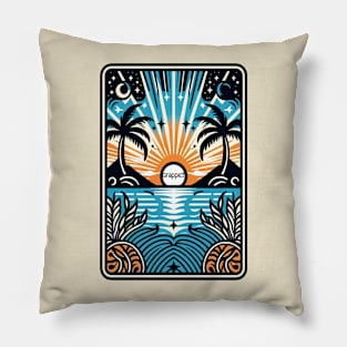 Tropical nature sunset Pillow