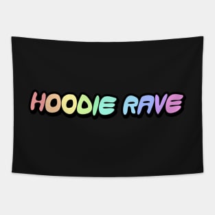 Hoodie Rave Rainbow Word Art Tapestry