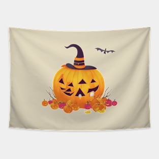 Funny Halloween pumpkin Tapestry