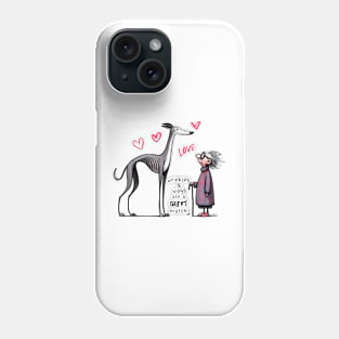 Funny Greyhound and Old Lady Phone Case