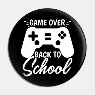 Game Over Back To School Pin