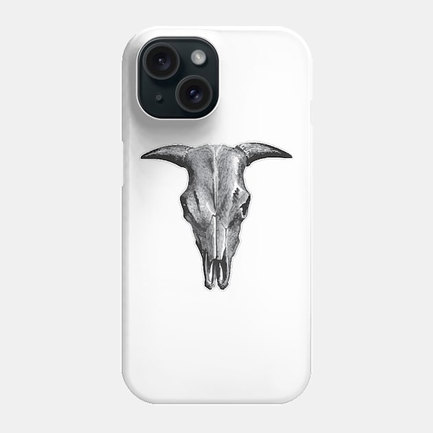 Livestock Cow Skull Head Picture Phone Case by KC Happy Shop