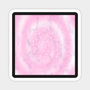 Pink Cotton Candy Design, Swirls of Pink & Stars on a Background on Graphic Marble: Cute Gifts Magnet