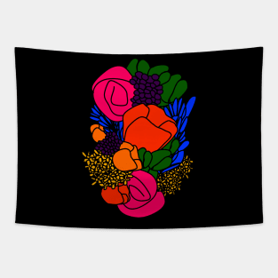 Botanical colorful flowers Tapestry